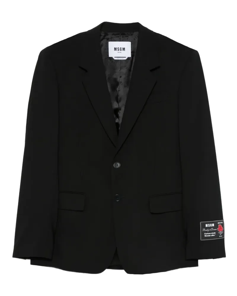 MSGM Einreihiges Sakko - Schwarz Schwarz