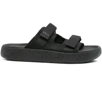 Pantoletten mit doppeltem Riemen - Schwarz