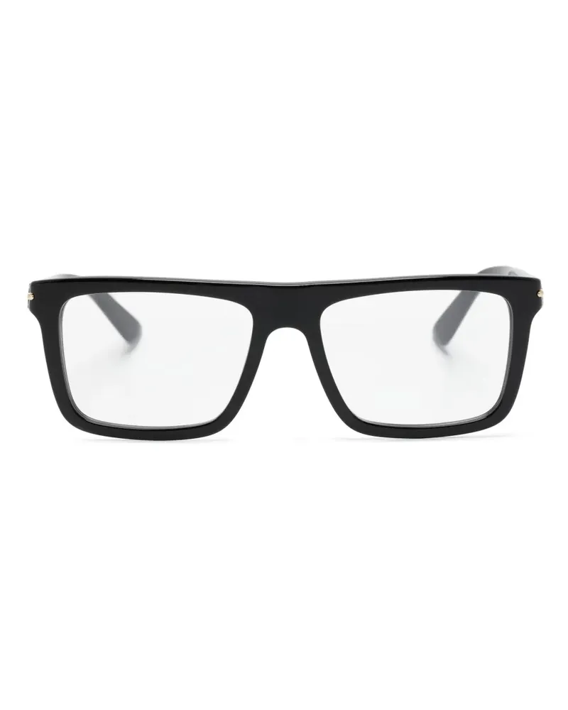 Gucci Eckige Brille mit Logo-Gravur - Schwarz Schwarz