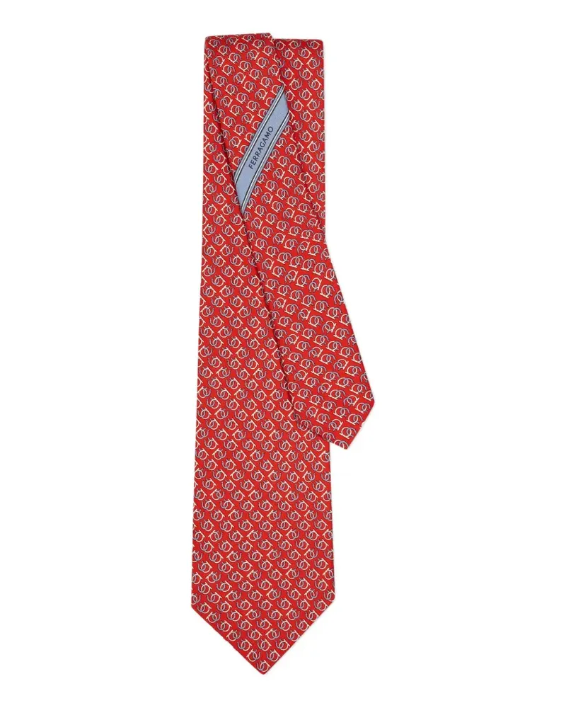 Ferragamo Good Luck Seidenkrawatte mit Print - Rot Rot