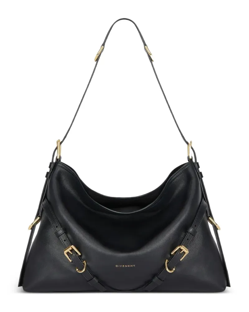 Givenchy Mittelgroße Voyou Tasche aus glänzendem Leder - Schwarz Schwarz