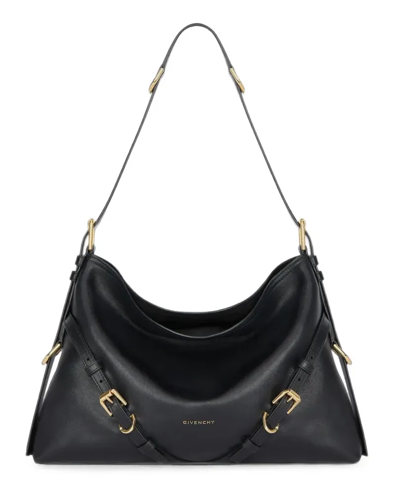 Givenchy Mittelgroße Voyou Tasche aus glänzendem Leder - Schwarz Schwarz