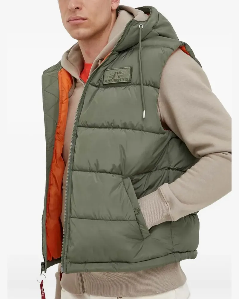 Alpha Industries quilted hooded gilet - Grün Grün