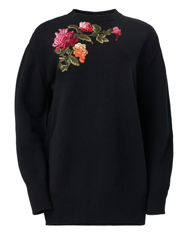 Carolina Herrera New York Pullover mit Chrysanthemum-Stickerei - Schwarz Schwarz