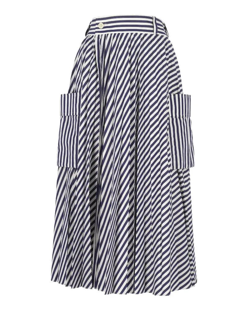 Sacai stripe-pattern skirt - Blau Blau