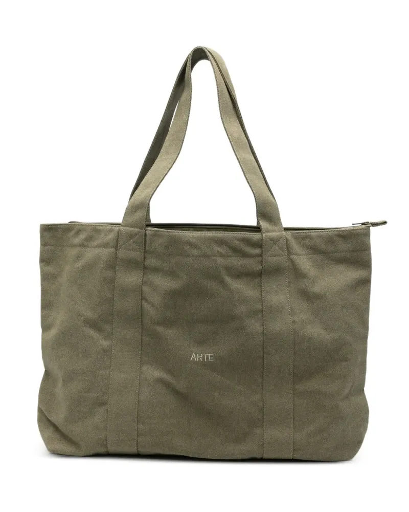 Arte Antwerp Shopper mit Logo-Stickerei - Grün Grün