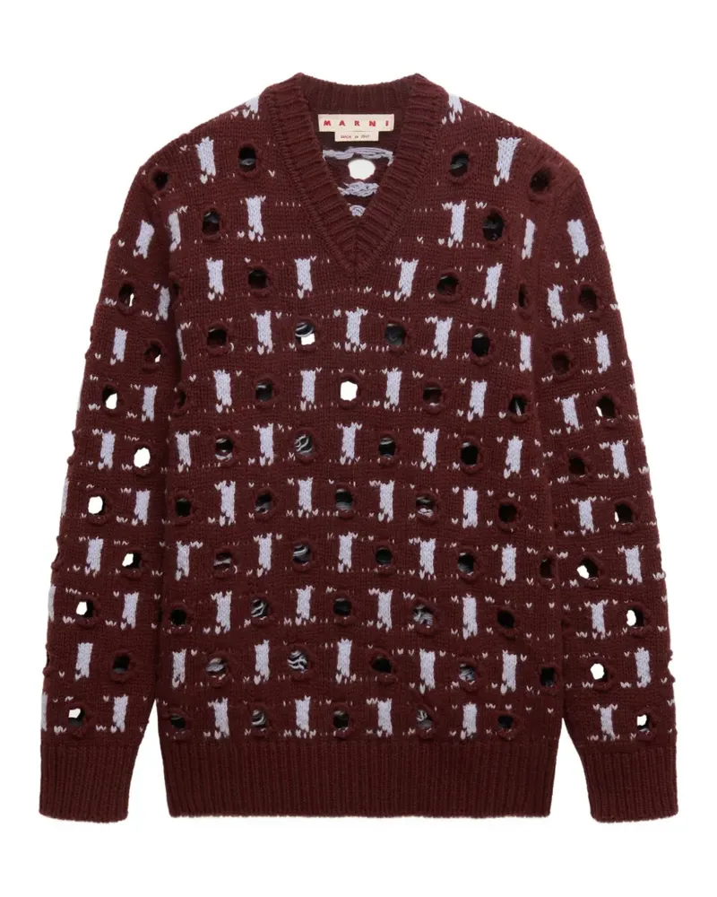 Marni Pullover aus Wolle und Kaschmir mit Cut-Outs - Braun Braun