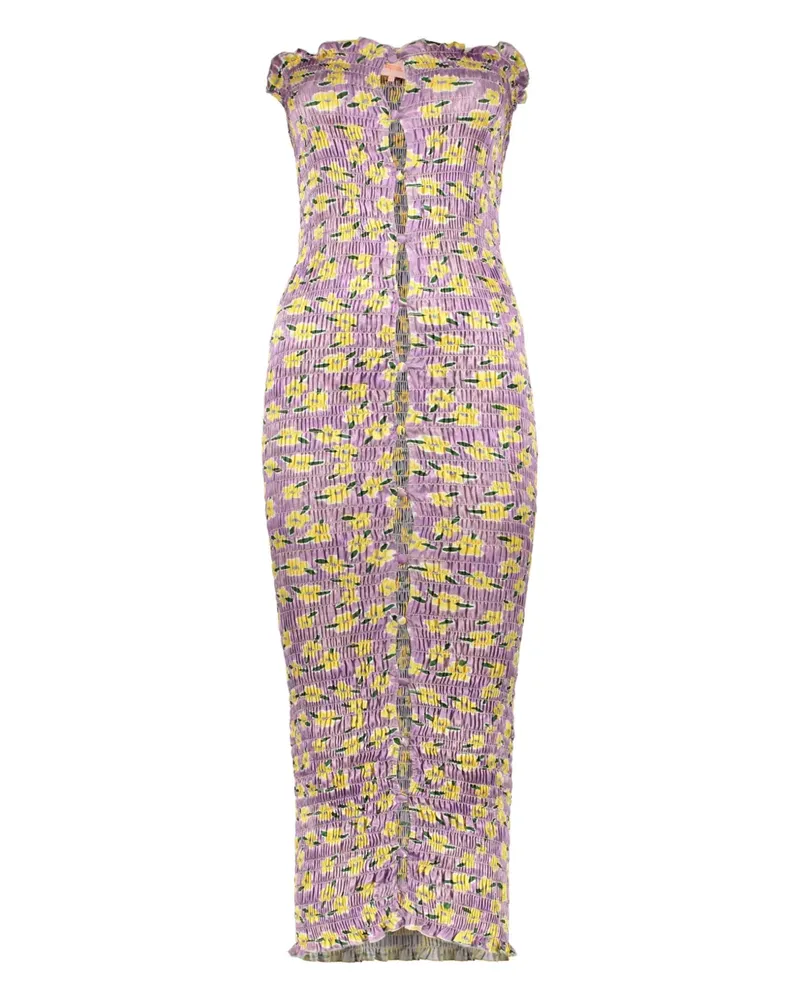 Amy Crookes Kleid mit Blumen-Print - Violett Violett