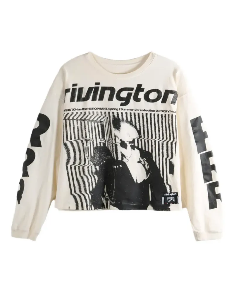 RRR123 graphic-print long-sleeved T-shirt - Weiß Weiß