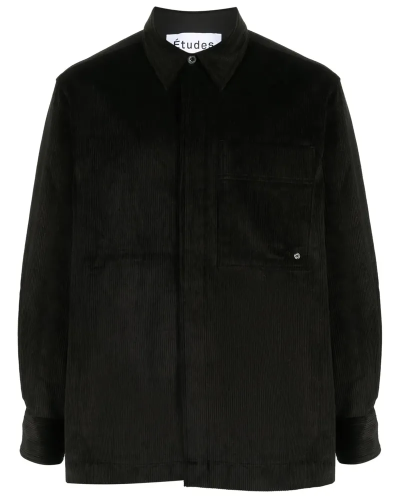 Études Studio Hemdjacke aus Cord - Schwarz Schwarz