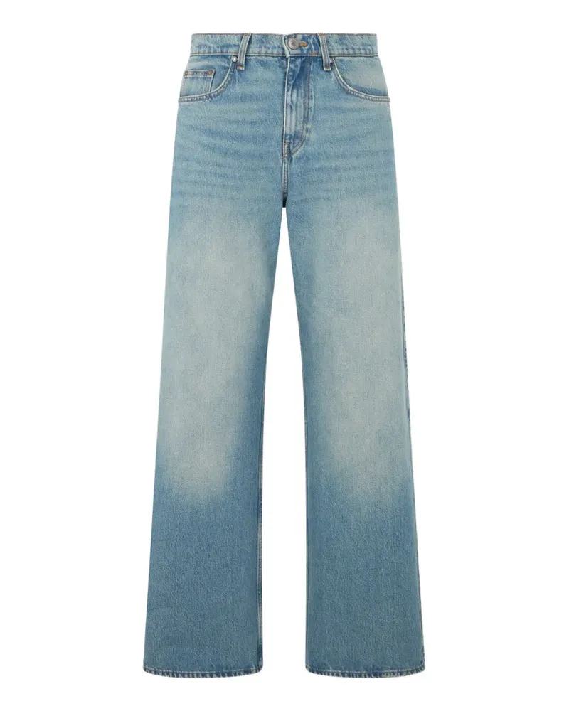 Roberto Cavalli monogram-embroidered straight-leg jeans - Blau Blau