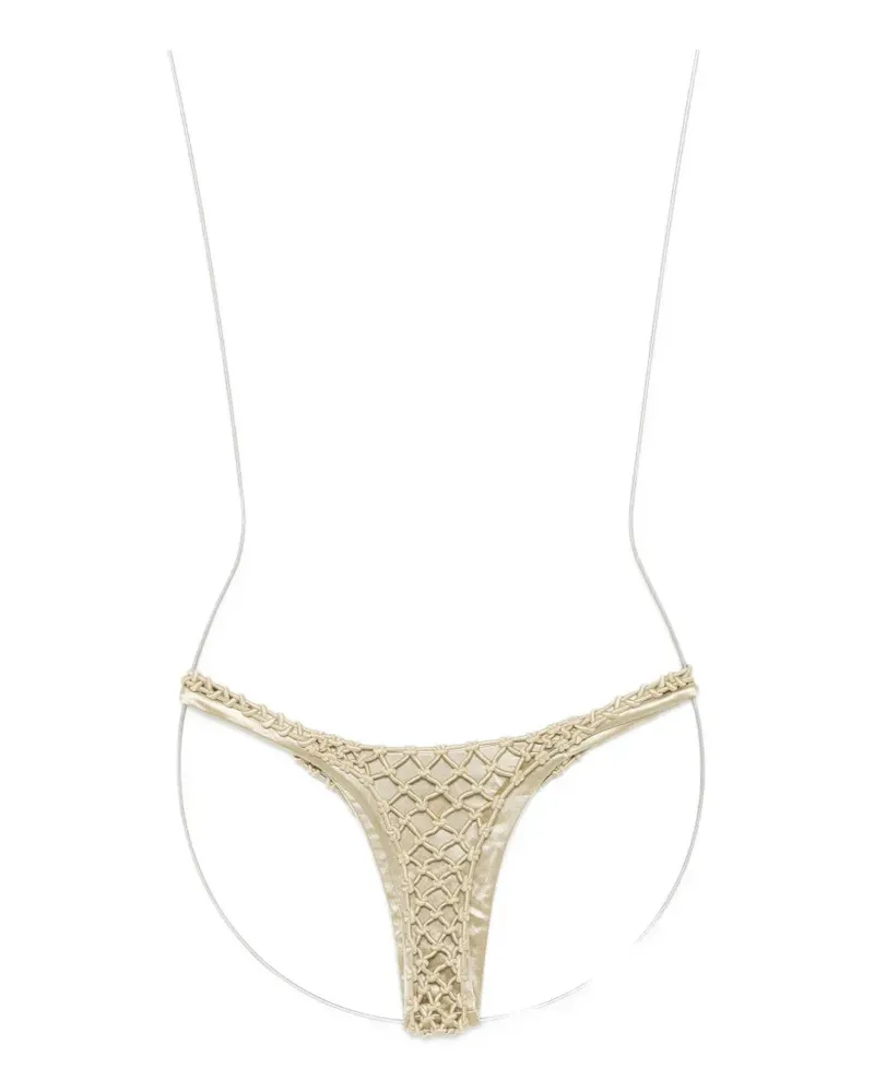 Isa Boulder Corara macrame bikini bottom - Gold Gold