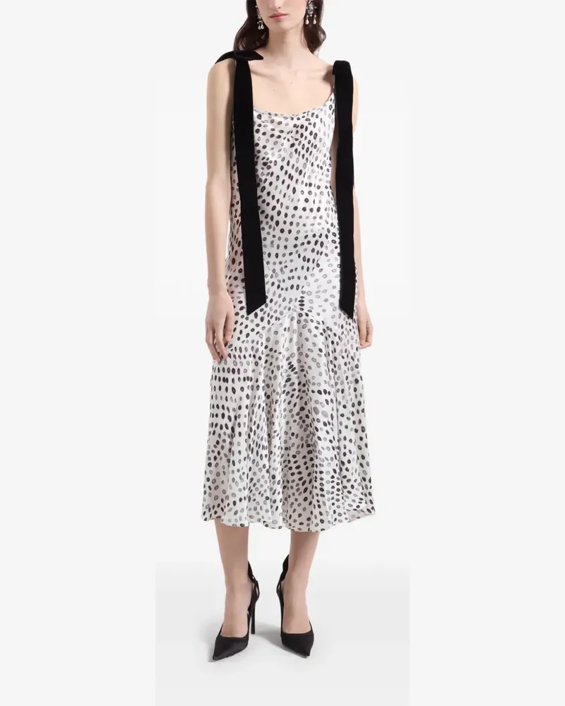 Nina Ricci satin polka-dot midi dress - Weiß Weiß