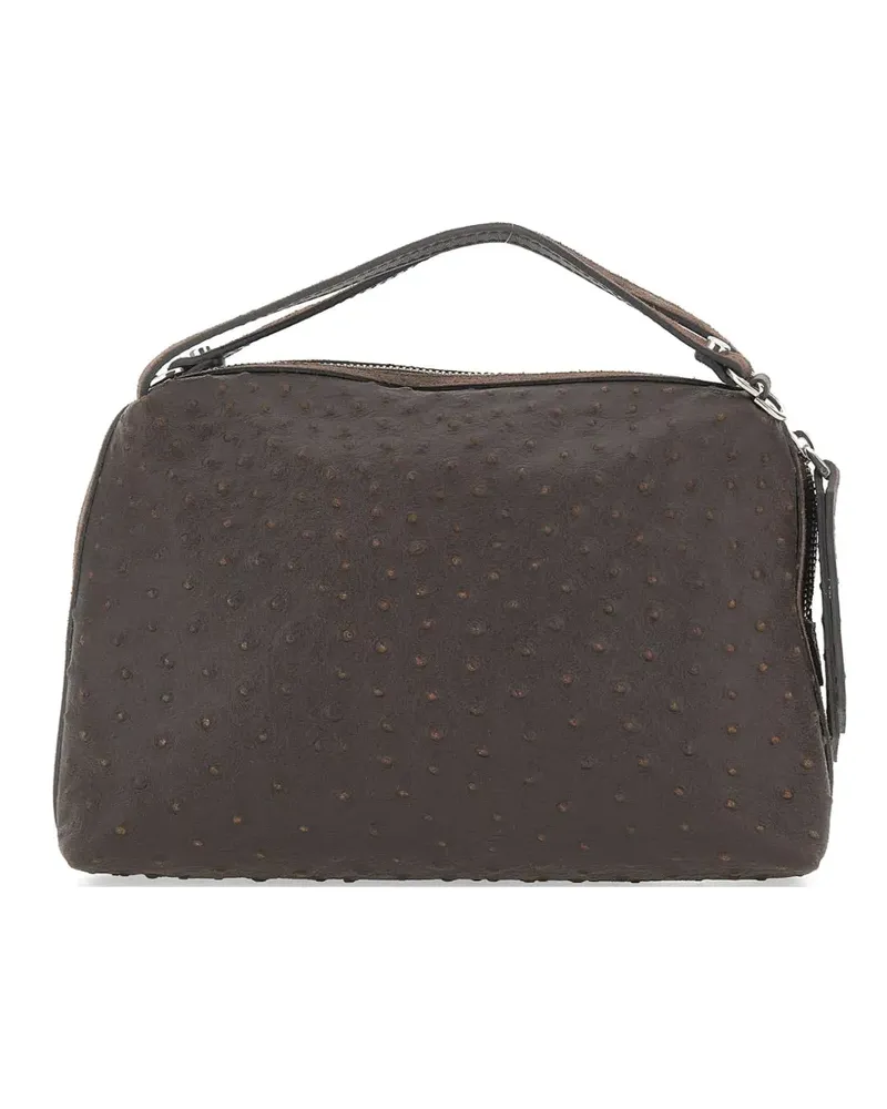 Gianni Chiarini small Alifa ostrich-effect tote bag - Braun Braun