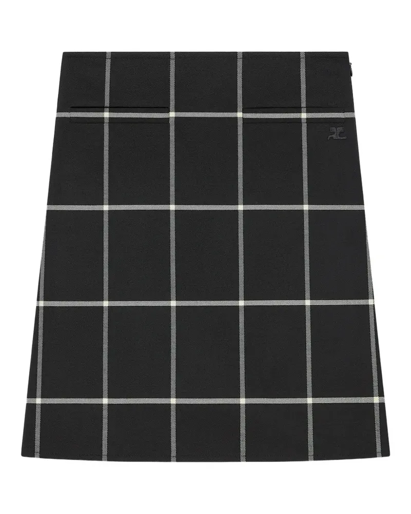 Courrèges Midirock in A-Linie - Schwarz Schwarz