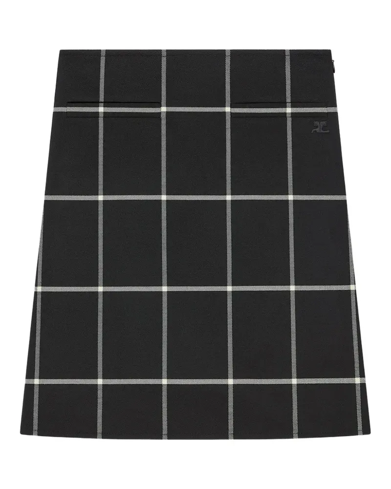 Courrèges Midirock in A-Linie - Schwarz Schwarz