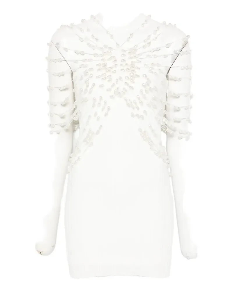 Cult Gaia Oliviana beaded ribbed mini dress - Weiß Weiß