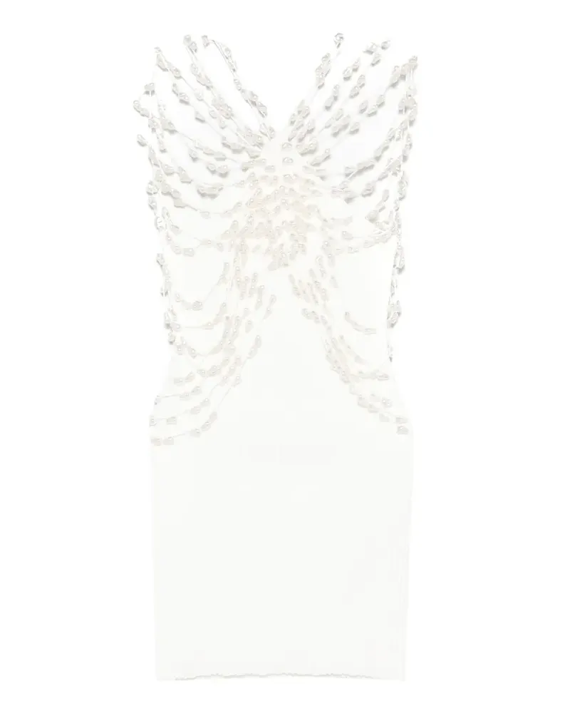 Cult Gaia Oliviana beaded ribbed mini dress - Weiß Weiß