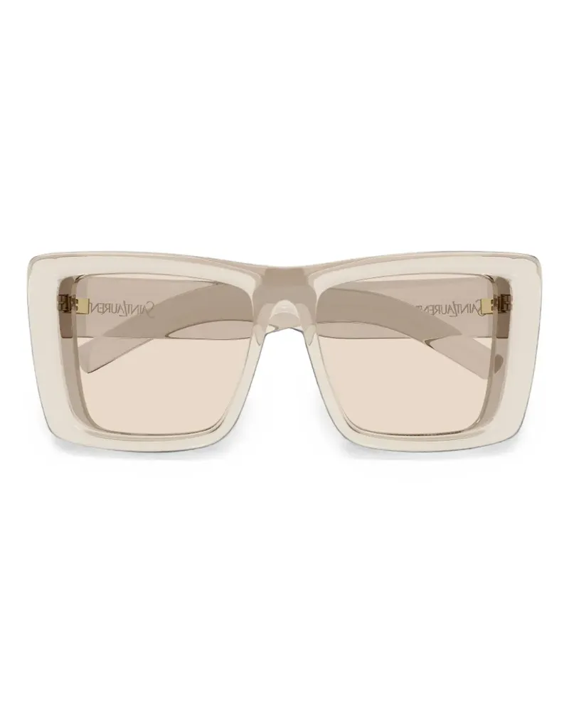 Saint Laurent Howl Sonnenbrille mit eckigem Gestell - Nude Nude