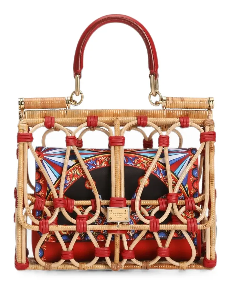 Dolce & Gabbana Sicily Handtasche mit Stickerei - Nude Nude