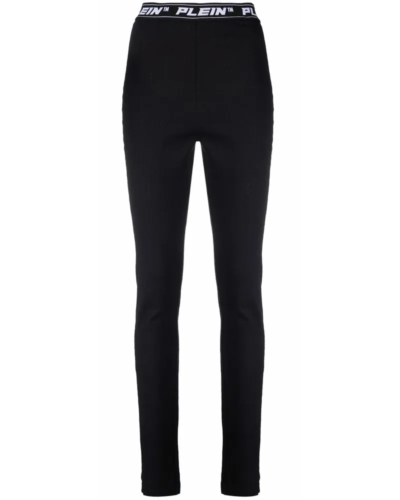 Philipp Plein Leggings mit Logo-Bund - Schwarz Schwarz
