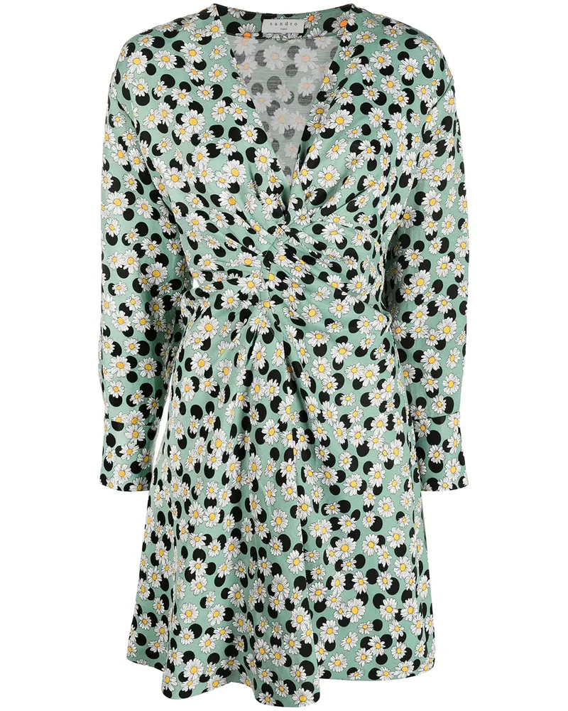 Sandro Minikleid mit Print - Grün Grün