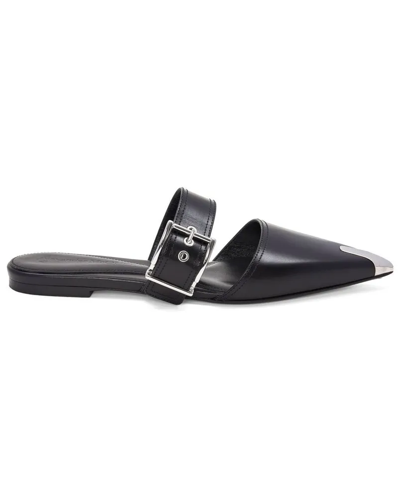 Alexander McQueen Mules mit Schnalle - Schwarz Schwarz