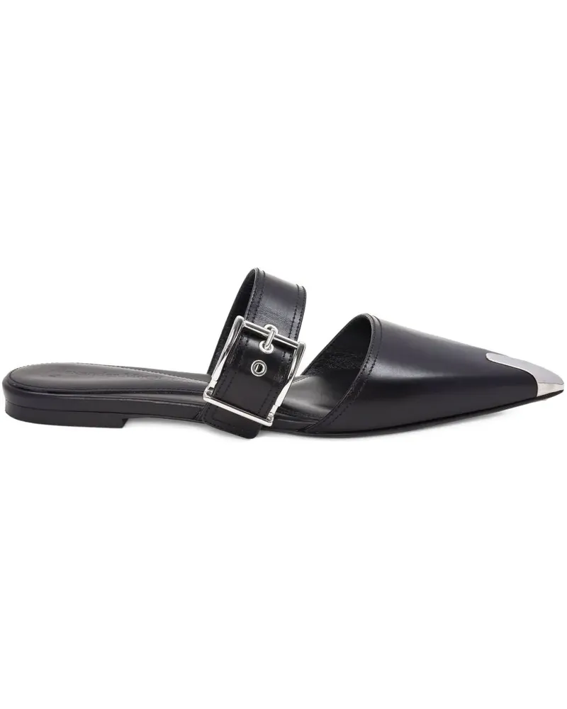 Alexander McQueen Mules mit Schnalle - Schwarz Schwarz