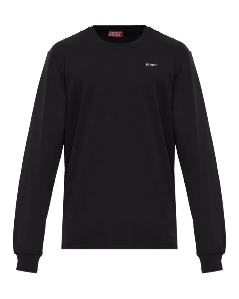 Diesel logo-plaque long-sleeve T-shirt - Schwarz Schwarz