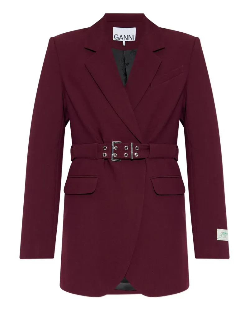 Ganni Blazer mit Gürtel - Rot Rot