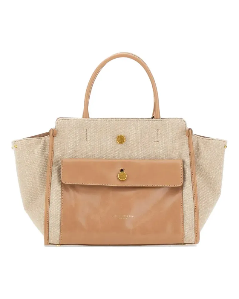Gianni Chiarini Cher Pocket Canvas-Tote Bag - Nude Nude