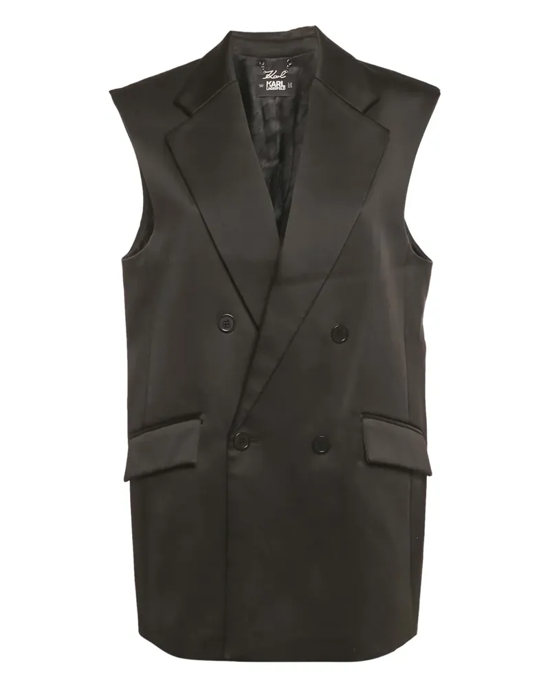 Karl Lagerfeld Satin-Weste mit Falten - Schwarz Schwarz