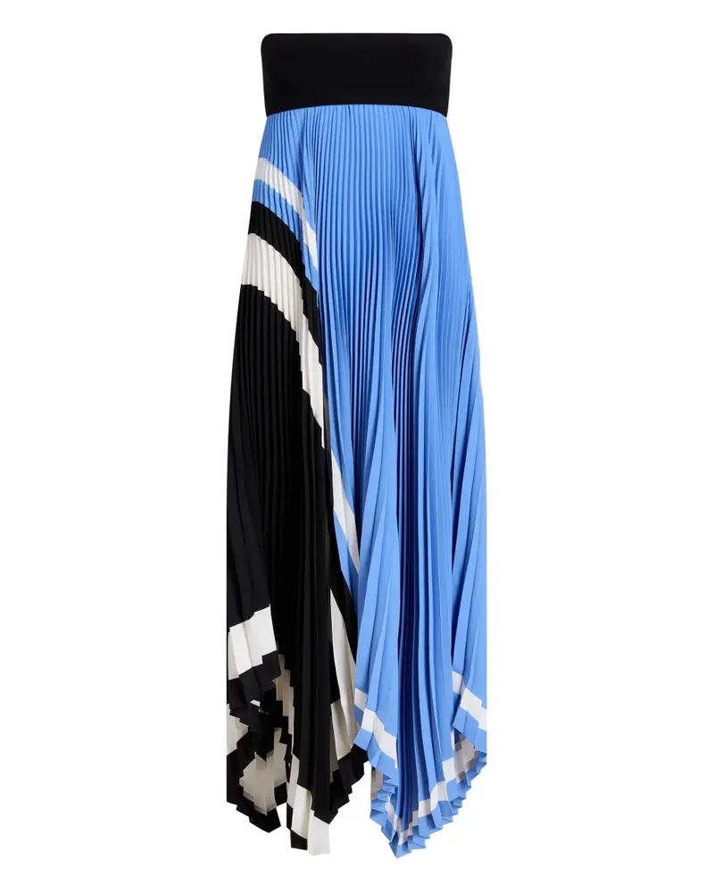 Proenza Schouler Asymmetrisches Festliches Kleid mit Faltenmuster - Blau Blau