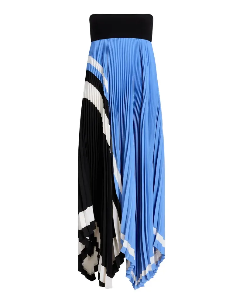 Proenza Schouler Asymmetrisches Festliches Kleid mit Faltenmuster - Blau Blau