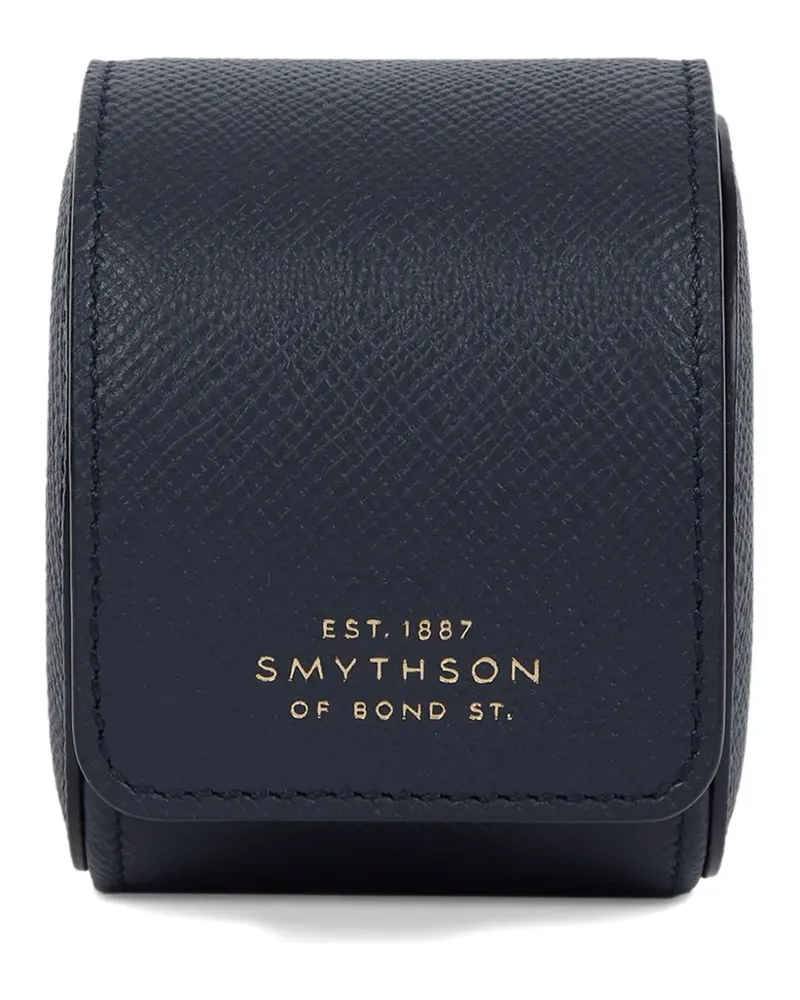 Smythson single watch roll box (7cm x 8cm x 8cm) - Blau Blau