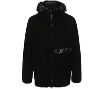 Kapuzenjacke mit Zipped Goggle-Detail - Schwarz