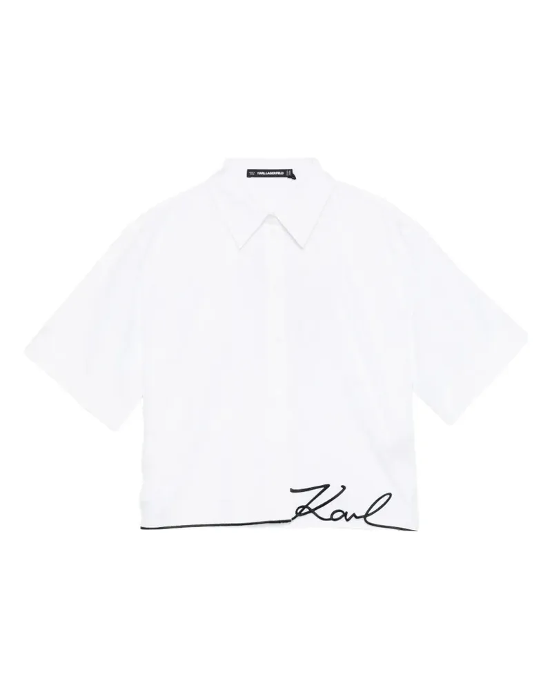 Karl Lagerfeld T-Shirt mit Signaturen - Weiß Weiß