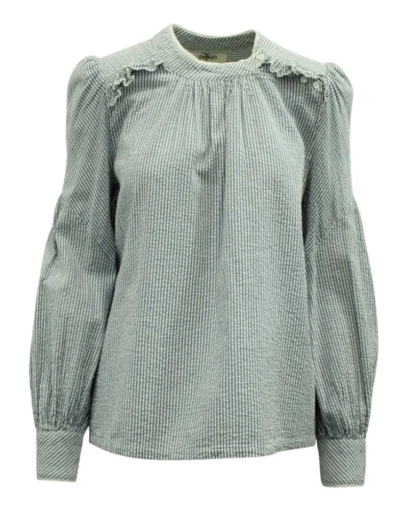 ba&sh striped ruffled blouse - Grau Grau