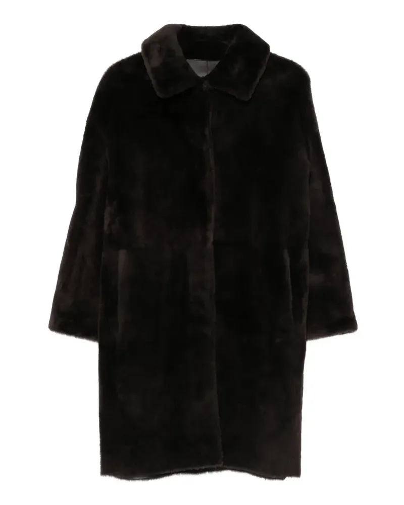 Manzoni 24 shearling spread-collar reversible coat - Braun Braun