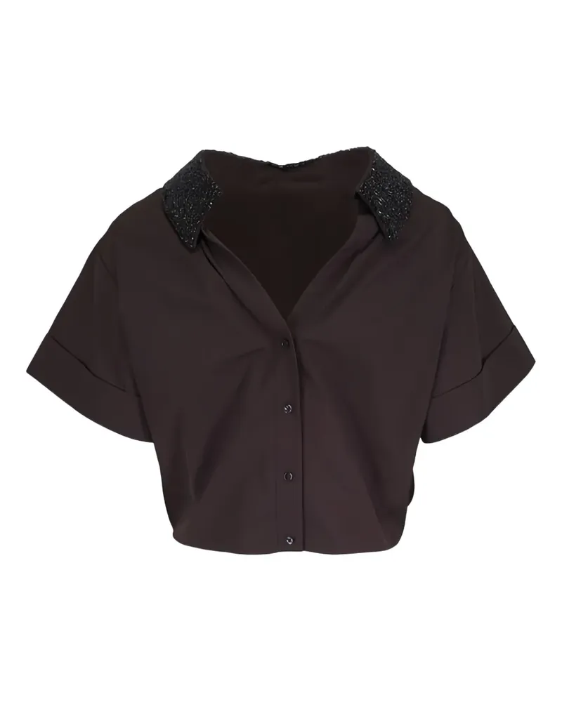 TWP Forever & Always Cropped-Hemd mit Perlen - Braun Braun