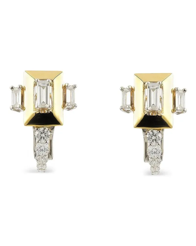 YEPREM 18kt Strada Gelb- und Weißgoldohrringe mit Diamant Gold