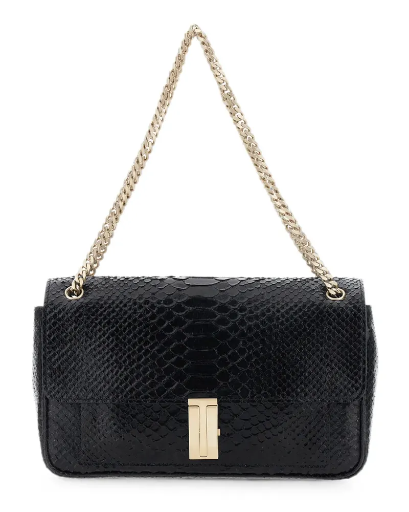 Tom Ford T-twist snakeskin-effect shoulder bag - Schwarz Schwarz