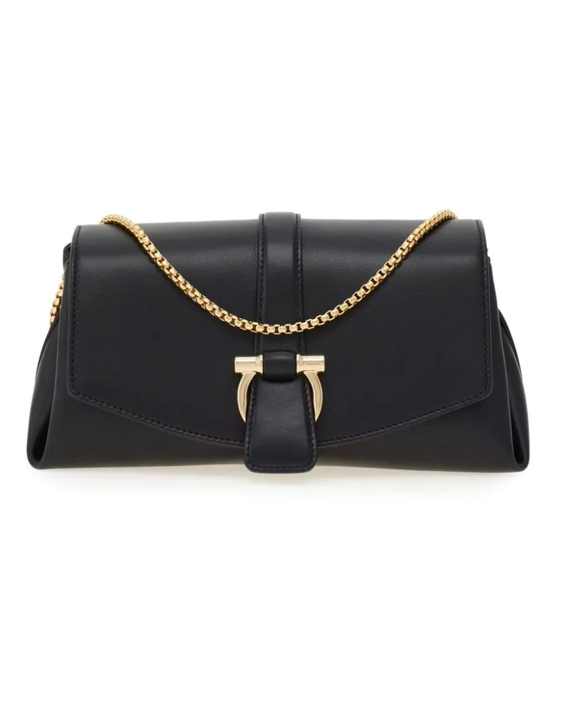 Ferragamo Kleine Schultertasche mit Klappe - Schwarz Schwarz