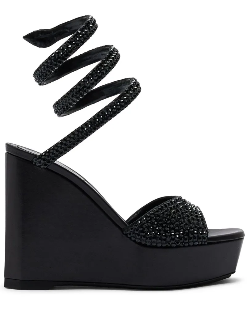 René Caovilla Cleo Plateau-Sandalen - Schwarz Schwarz