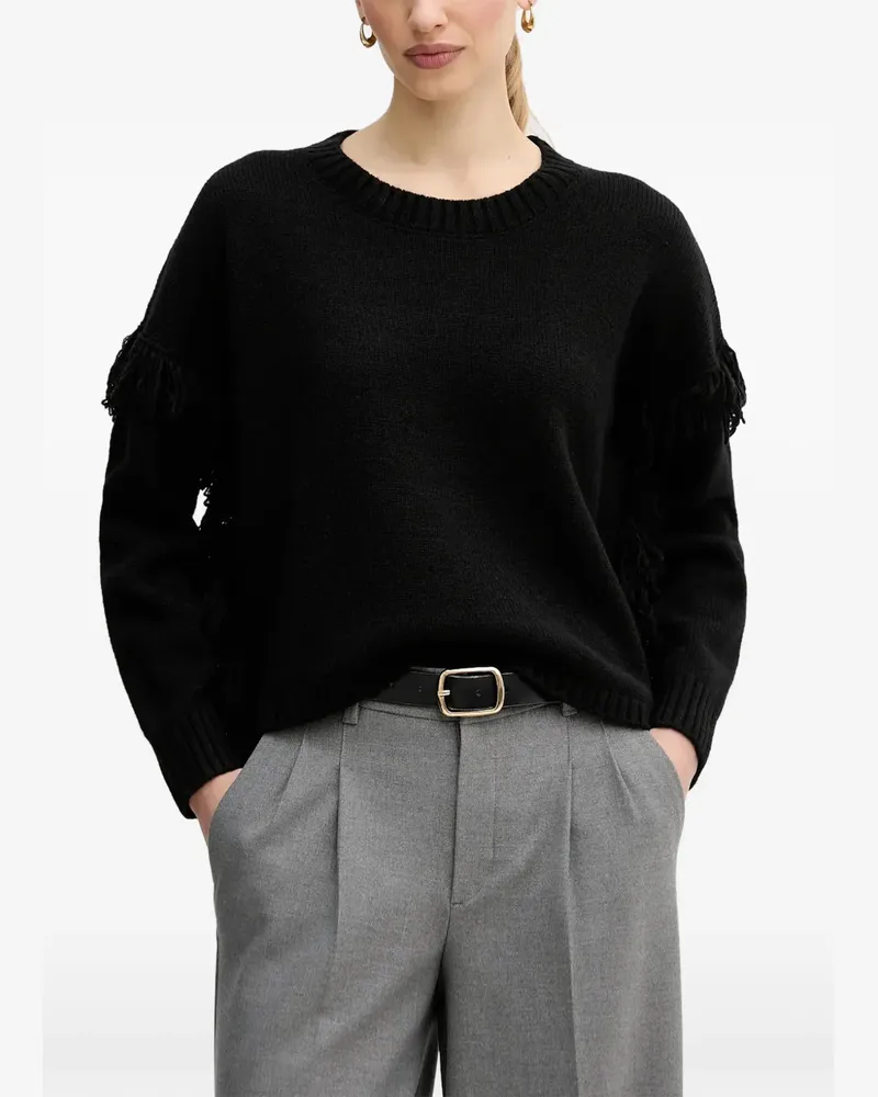 Benetton fringed sweater - Schwarz Schwarz