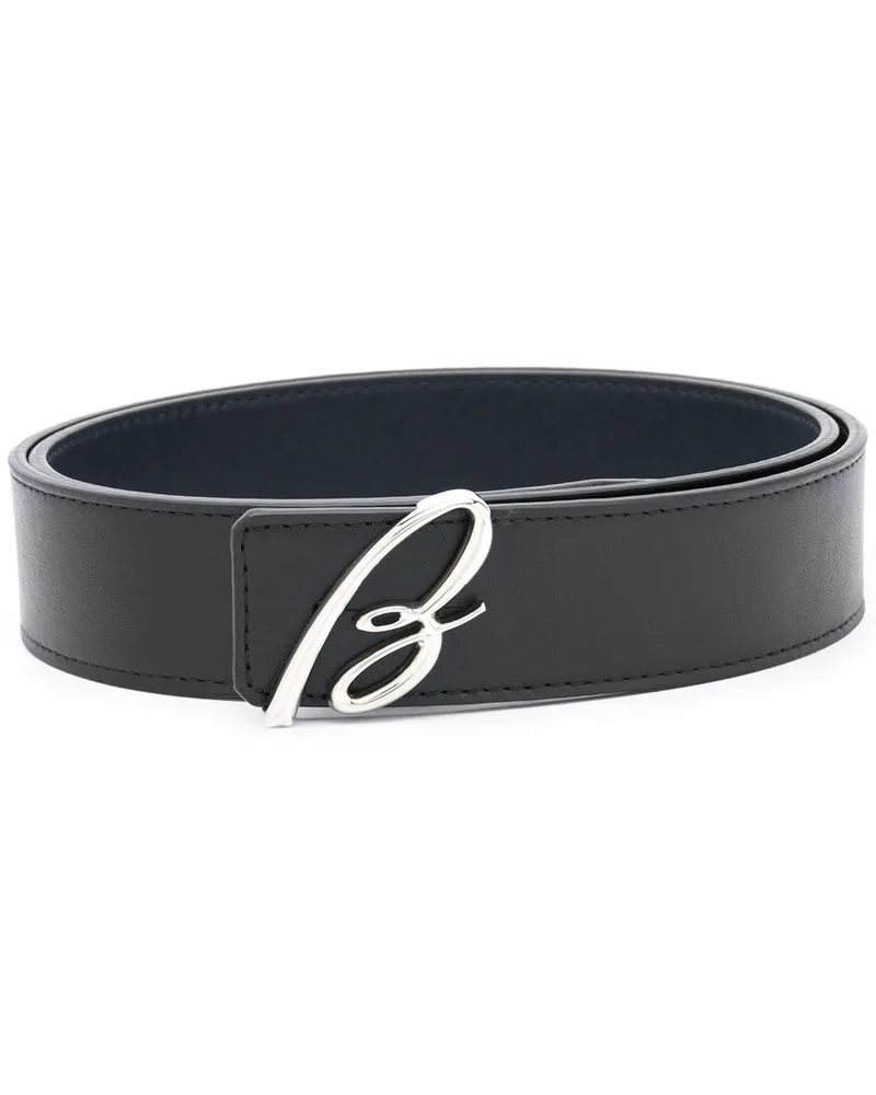 Brioni Gürtel mit B-Logo - Schwarz Schwarz