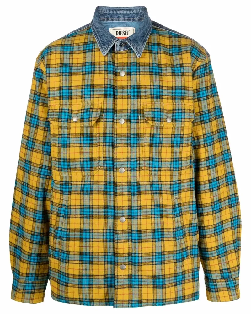 Diesel Kariertes Flanellhemd - Blau Blau