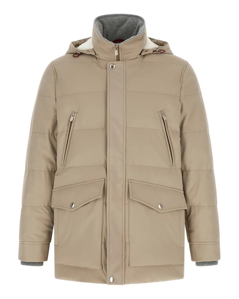 Brunello Cucinelli quilted hooded parka - Nude Nude