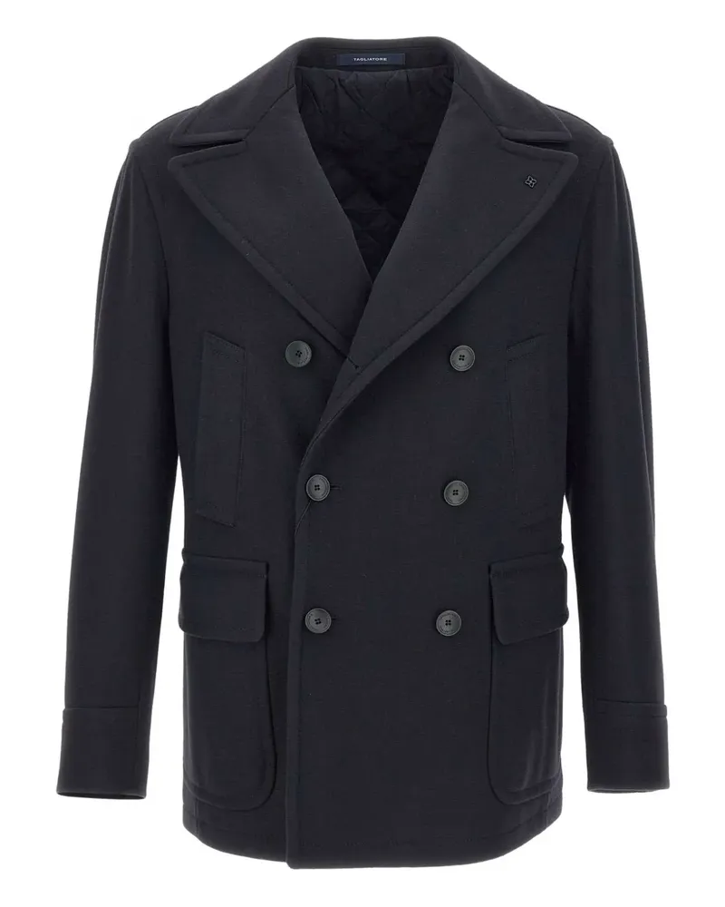 Tagliatore Doppelreihiger Mantel mit Taschen - Schwarz Schwarz