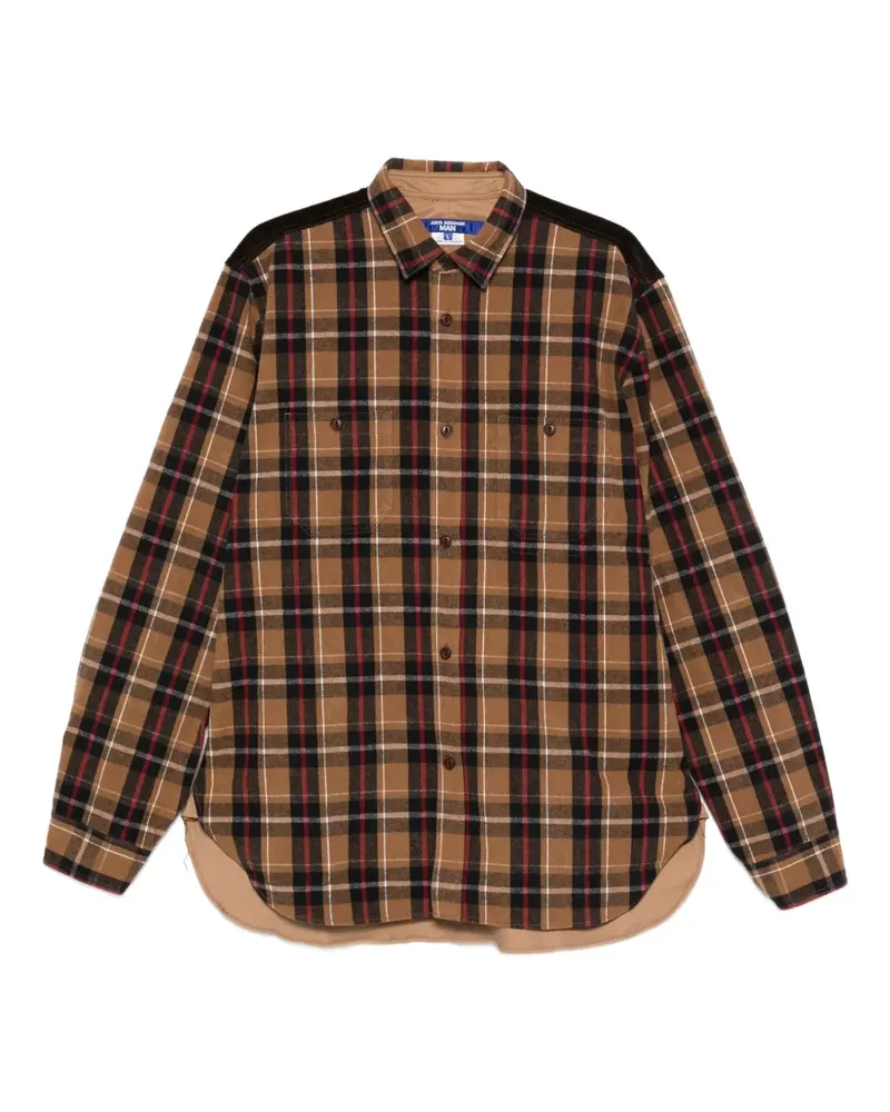 Junya Watanabe panelled plaid shirt - Braun Braun